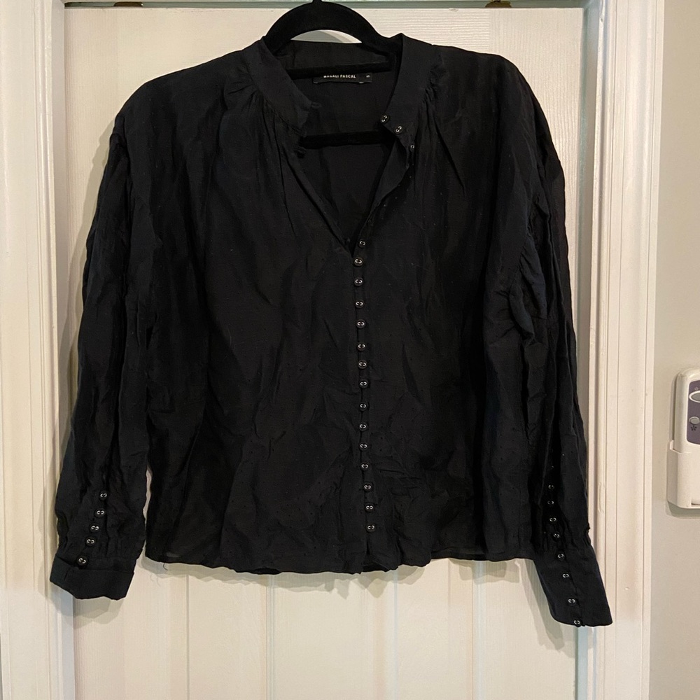 Magali Pascal Black Button Down Blouse - image 1